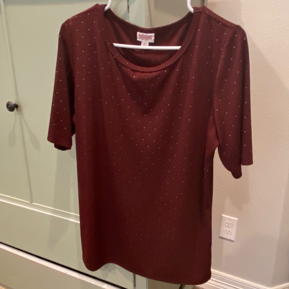 Maroon beaded t-shirt